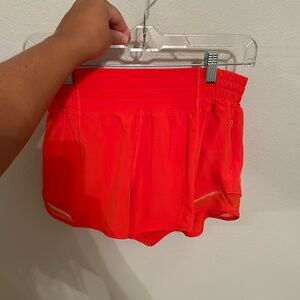 Lululemon hotty hot high rise shorts, size 6, orange